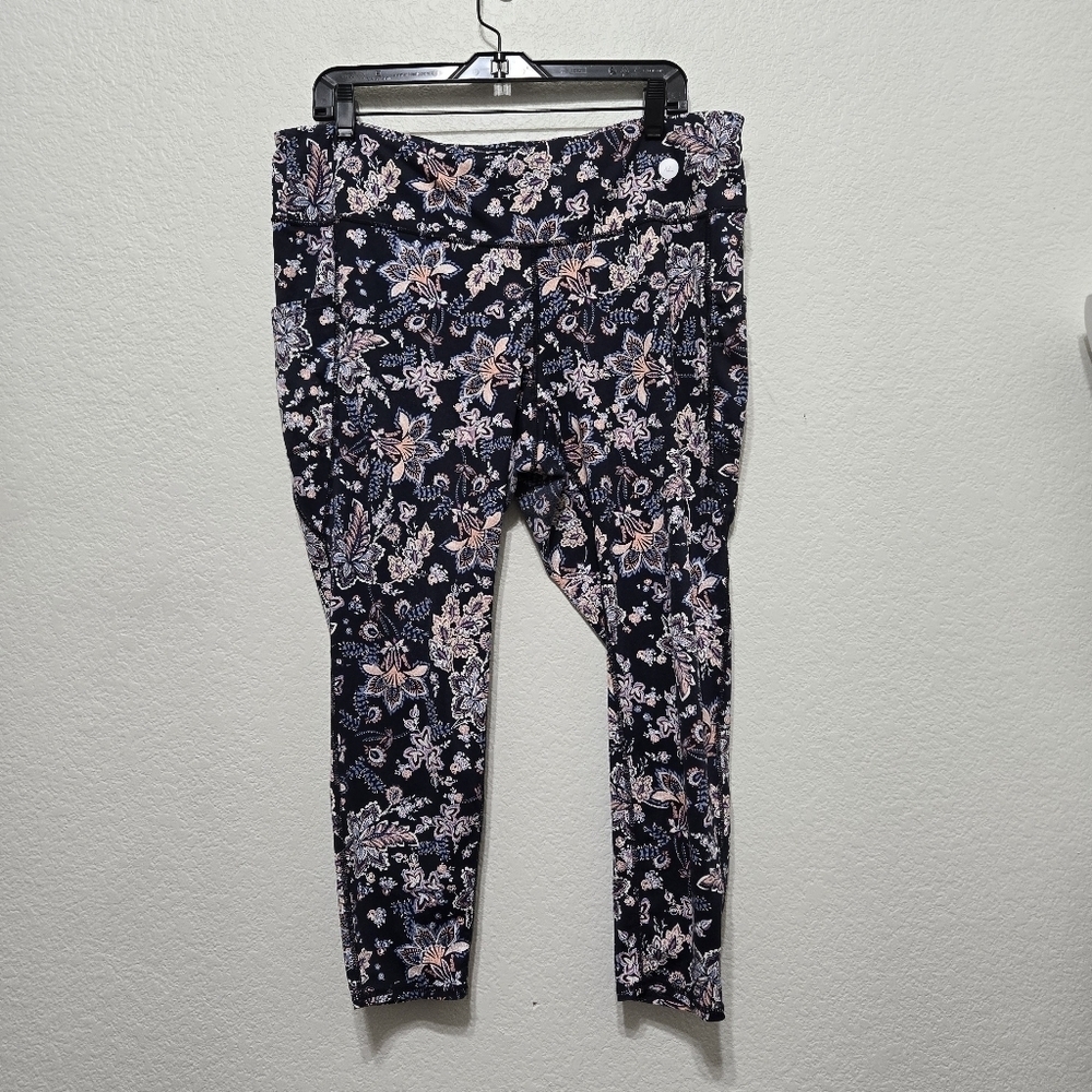 J Jill Fit Performance Blue Leggings Size XL